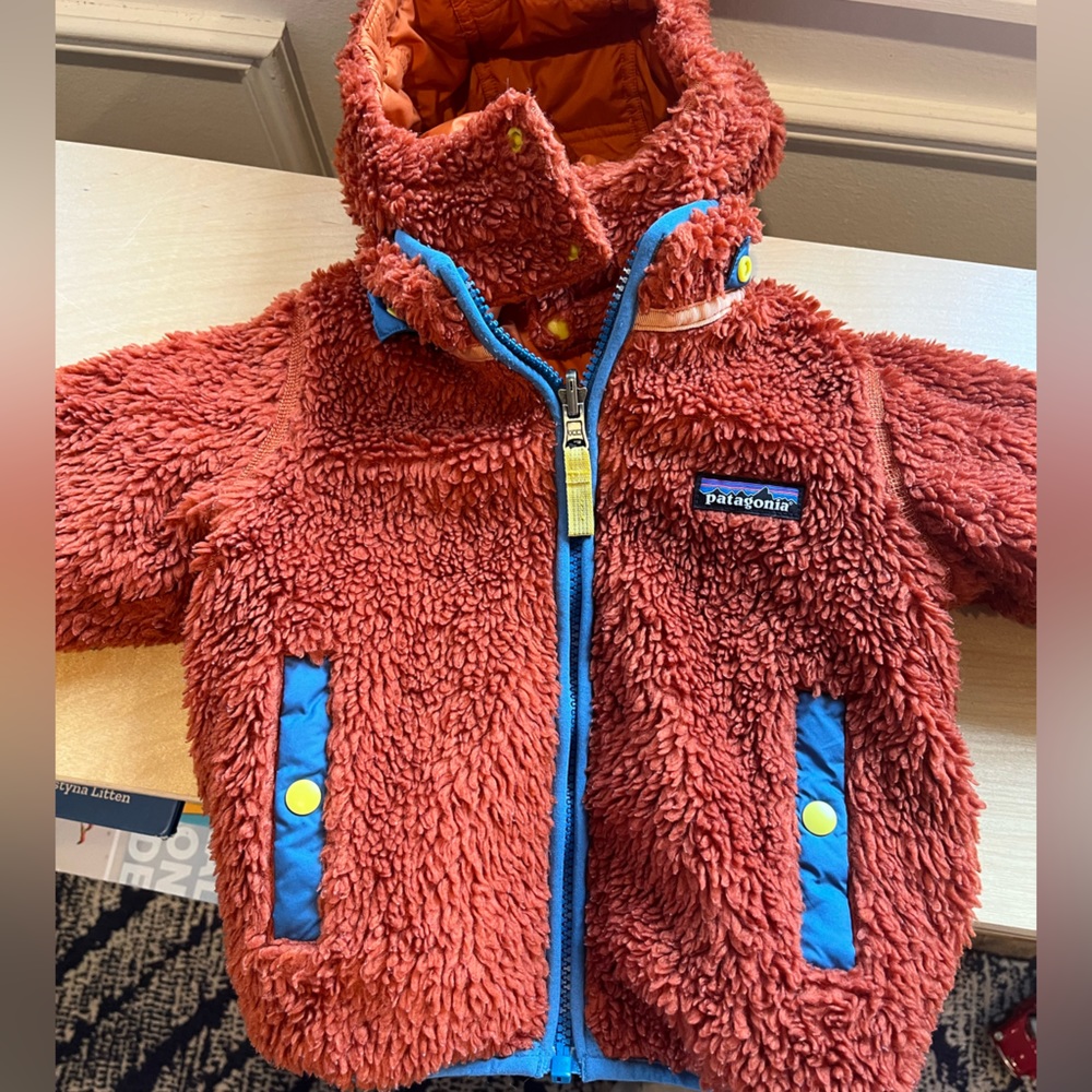 Patagonia Baby Reversible Tribbles Hoody Light Plume Grey Size 2T